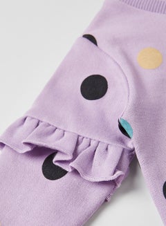 Moms Love Baby Polka Dot Sweatshirt Mauve  - Image 3