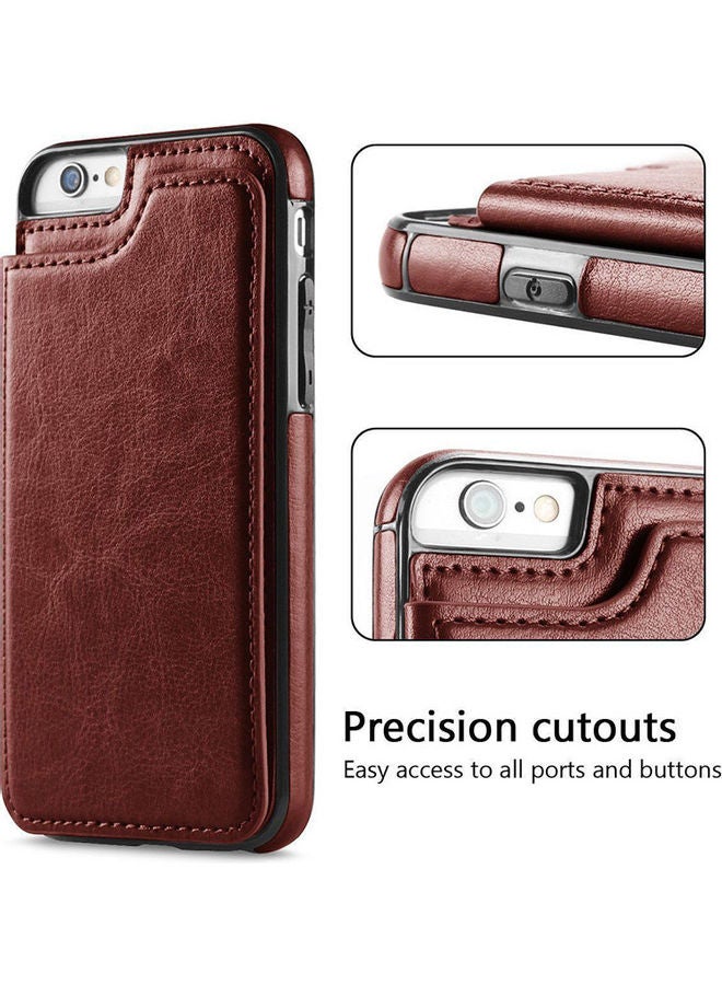 Magnetic Leather Protective Case Cover With Card Slot For Apple iPhone X 7/8 7/8 Plus Brown - Image 3