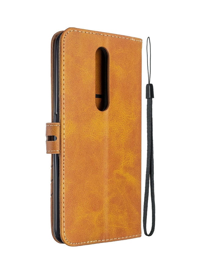 Soft Leather Cover With Denim Texture For Oppo F11 And F11 Pro Yellow - Image 2