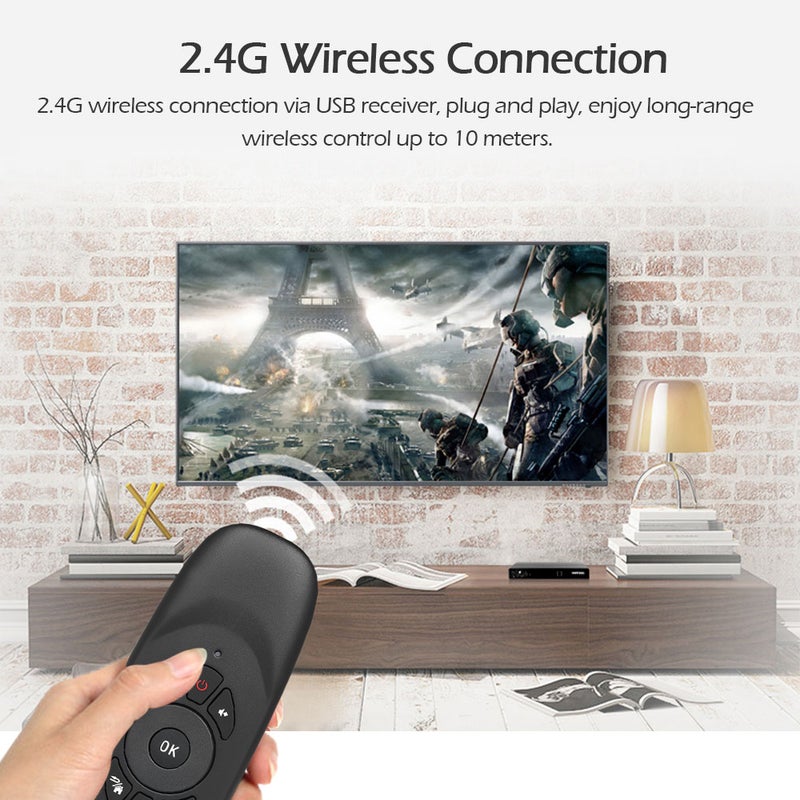 2.4G Russian English Air Mouse And Wireless Motion Sensor Remote Control Keyboard Set Black