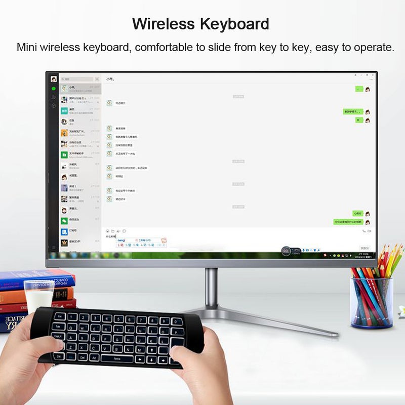 2.4G Air Mouse And Wireless Motion Sensor Remote Control Keyboard Set Black