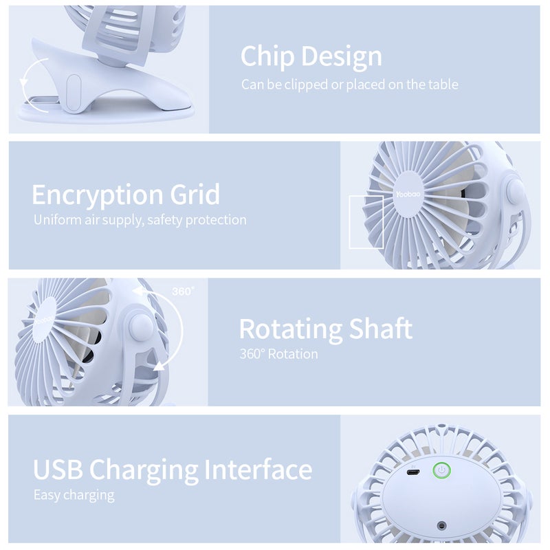 Yoobao Y-F04 USB Handheld Mini Fan Blue  - Image 3