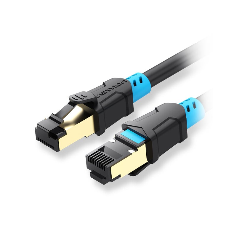 VENTION Cat 6 Ethernet Flat Network LAN Cable Black  - Image 1