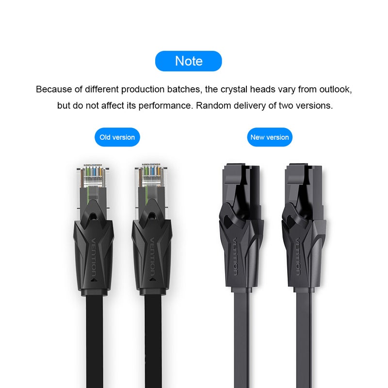 VENTION Cat 6 Ethernet Flat Network LAN Cable Black  - Image 4