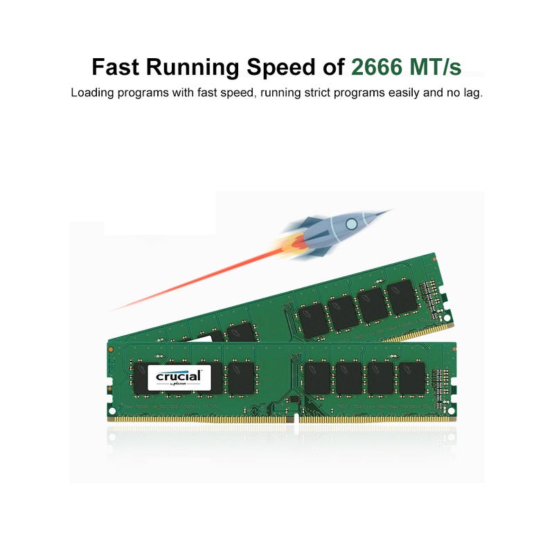 كروشيال - ذاكرة رام DDR4 2666 سعة 8 جيجابايت أخضر - Image 1