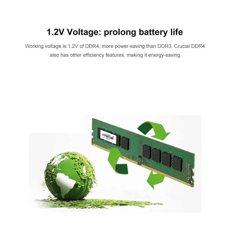 كروشيال - ذاكرة رام DDR4 2666 سعة 8 جيجابايت أخضر - Image 1