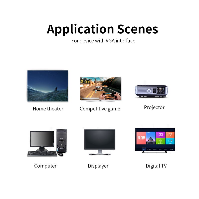 فينشن كابل تمديد VGA أسود - Image 5