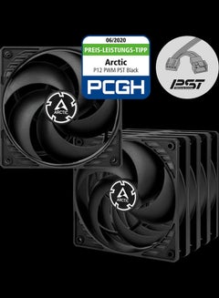 Pack Of 5 Pressure Optimised Fan With PWM PST Black