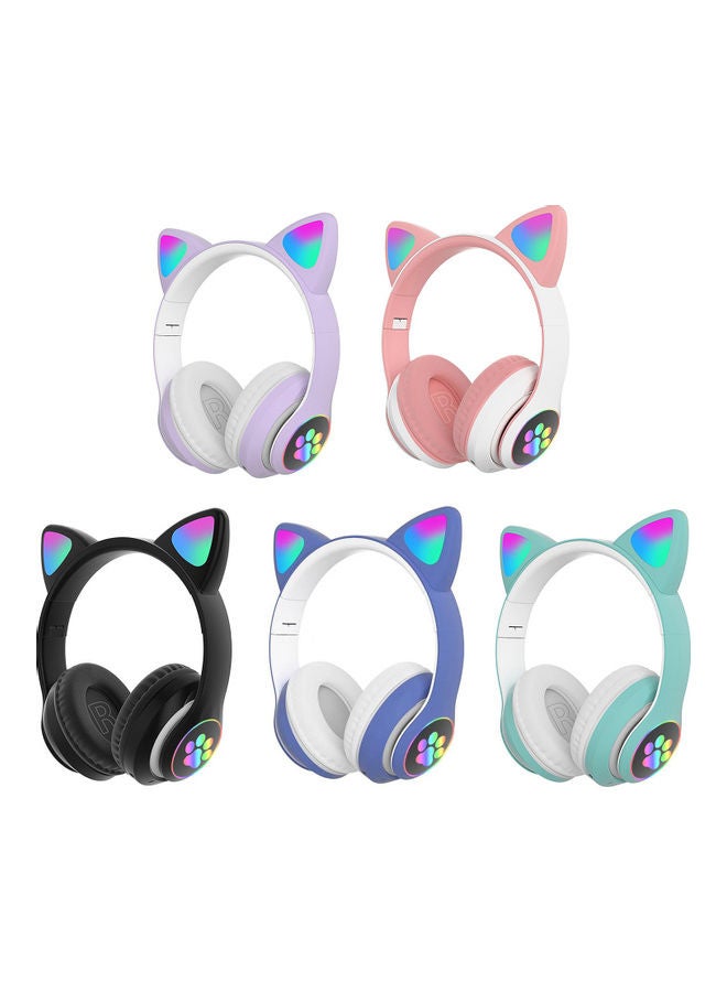 Generic - STN-28 Glowing Cat Ear Over-Ear Headset Blue - Image 1