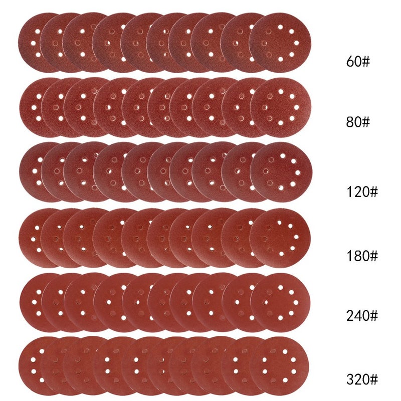 Generic - 60-Piece Sanding Discs Brown 12.7cm - Image 1