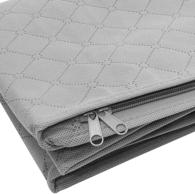 3-Piece Foldable Storage Bag Organizers With Carry Handles Grey 50cm - Image 5