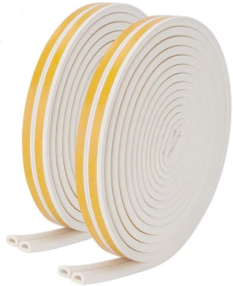 Generic - 6m 2-Pack Self Adhesive Foam Window Seal Strip White 6meter - Image 1