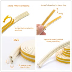 Generic 6m 2-Pack Self Adhesive Foam Window Seal Strip White 6meter  - Image 2