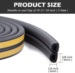 Generic 6m 2-Pack Self Adhesive Foam Window Seal Strip Black 6meter  - Image 3