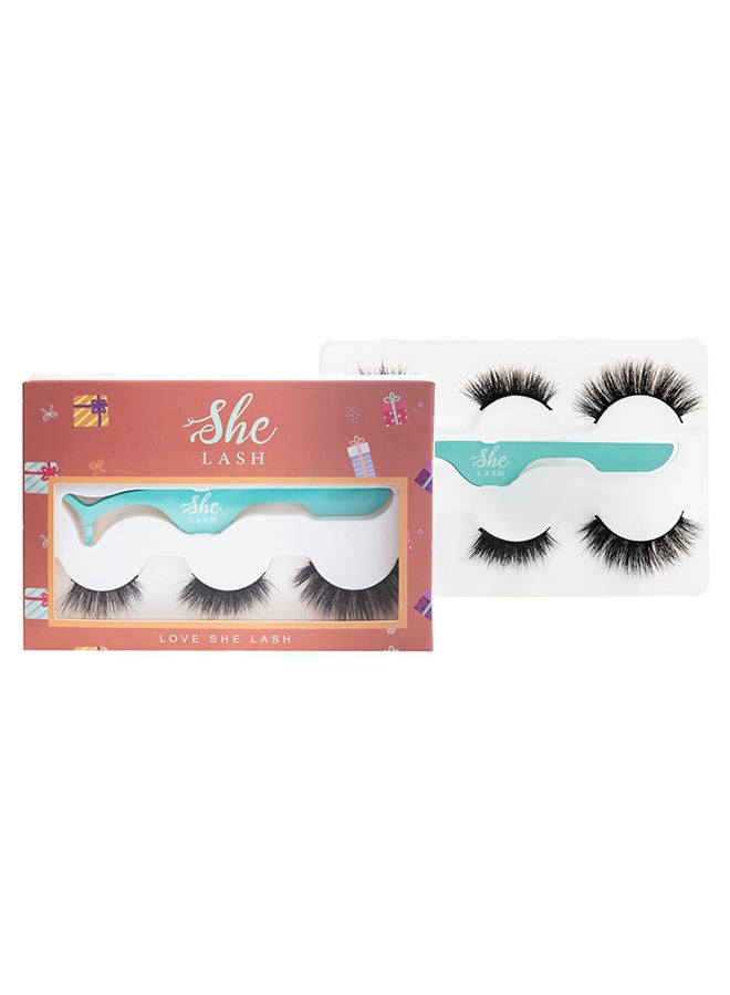 She LASH - Pair Of 3 Love Flase Eyelash Set Black - Image 1