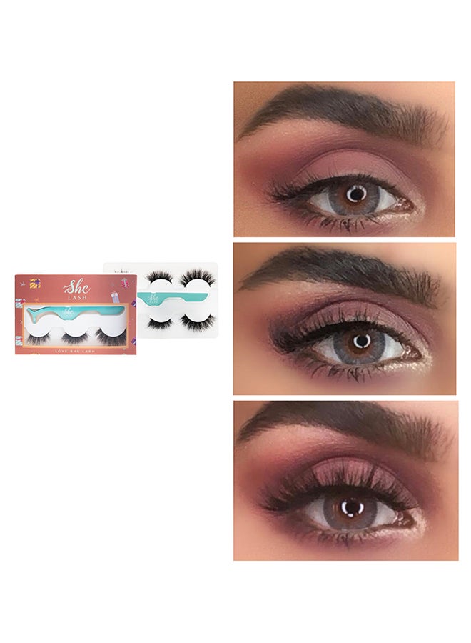 She LASH - Pair Of 3 Love Flase Eyelash Set Black - Image 1