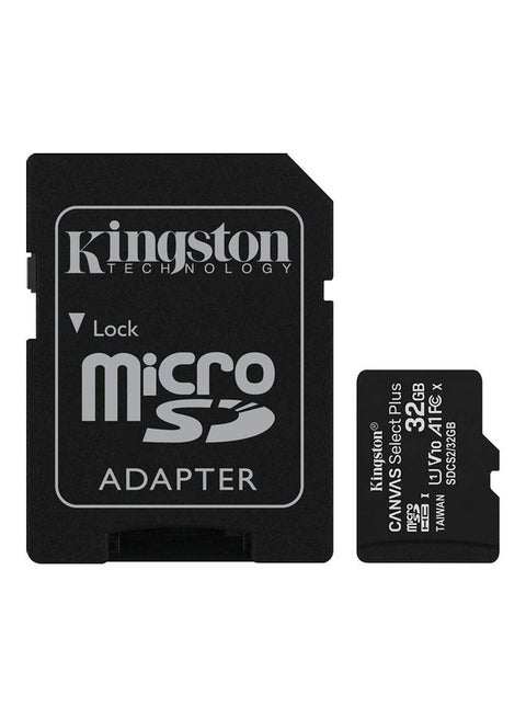 بطاقة ذاكرة كانفاس سيلكت بلس مايكرو SDHC مع محول 32 GB