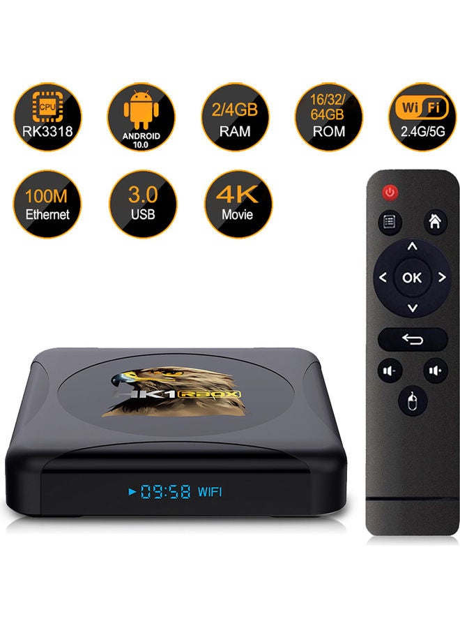 HK1 RBOX R1 Smart TV Box With Remote Control V8535UK-32G-V Black - Image 4