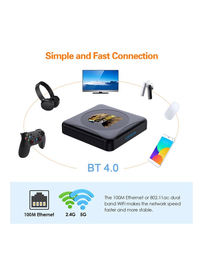 HK1 RBOX R1 Smart TV Box With Remote Control V8535UK-16G-V Black - Image 3
