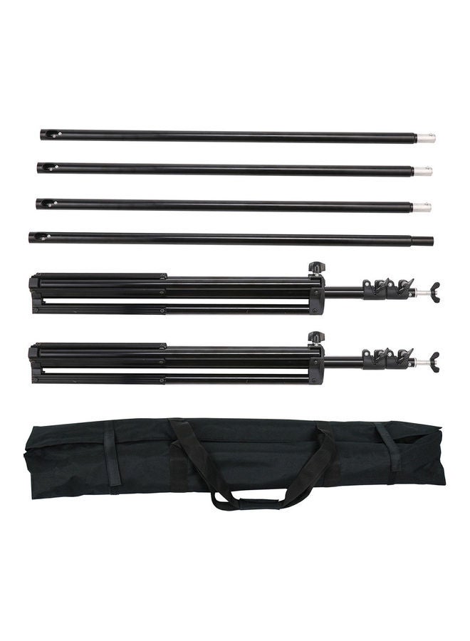 Generic - Backdrop Kit With Metal Stand Bracket, 3-Piece Backdrops Backdround, 3-Piece Backdrop Clamps Set With Carry Bag Black - Image 1