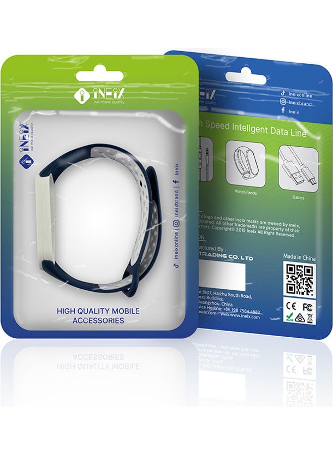 INEIX - Nike Series Replacement Band For Xiaomi Mi Band 5 Blue/White - Image 1