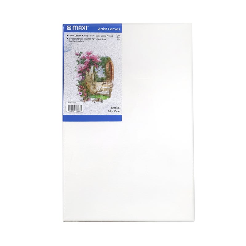 Maxi Stretched Canvas Board 380 GSM 20X30 White - Image 1