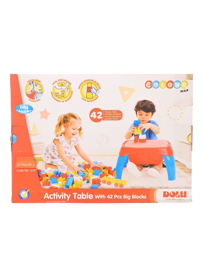 Dolu 19438 42-Piece Activity Table Blocks Playset 8+ Years