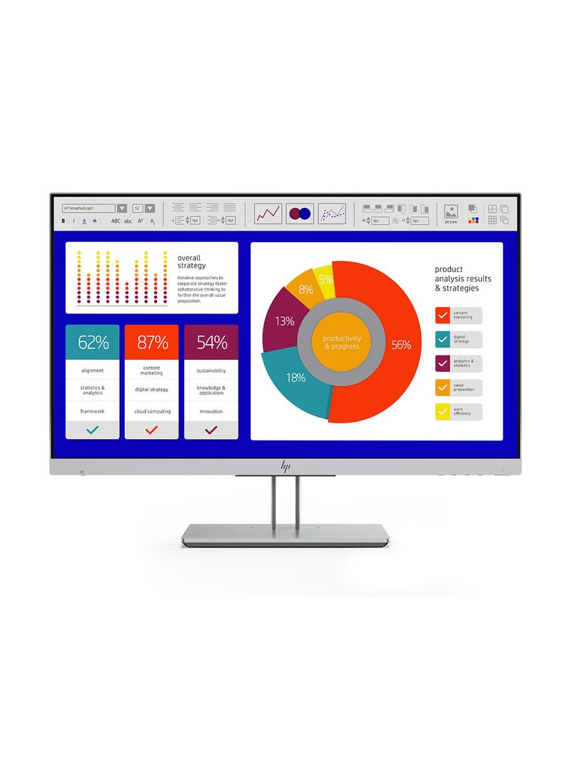 HEWLETT PACKARD - Elite Display E243p 23.8-inch Sure View Monitor Silver - Image 1