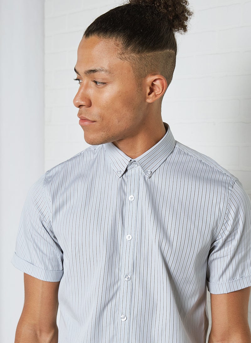 STATE 8 - Short Sleeve Shirt Striped - Image 1