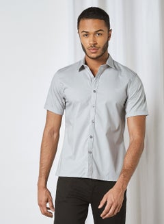 Solid Short Sleeve Shirt Grey