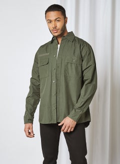 Solid Shacket Olive