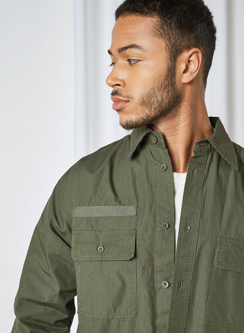STATE 8 - Solid Shacket Olive - Image 1