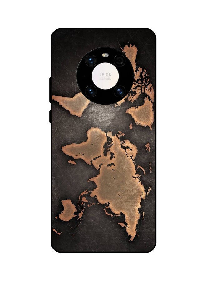 Theodor Protective Case Cover For Huawei Mate 40 Pro/ Pro Plus World Map Gold  - Image 1