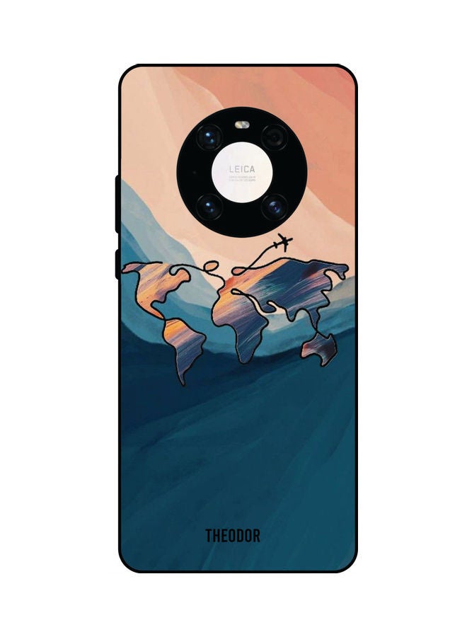 Theodor Protective Case Cover For Huawei Mate 40 Pro/ Pro Plus World Map - Image 1