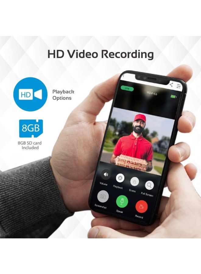 بروميت جرس الباب رينجر-1 بخاصية الفيديو مزود بتقنية الواي فاي وكاميرا لاسلكية عالية الوضوح وبزاوية واسعة بمعدل 166 درجة تدعم صوتاً ثنائي الاتجاه وكشف الحركة والرؤية الليلية وفتحة بطاقة Micro SD وميكروفون مدمج مناسب للمنزل والمكتب والأماكن الخارجية - Image 5