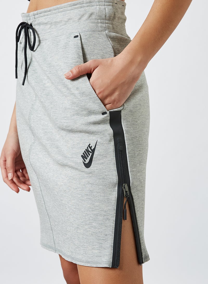 Nike Tech Fleece Reimagined Skirt Dk Grey Heather/Black  - Image 4