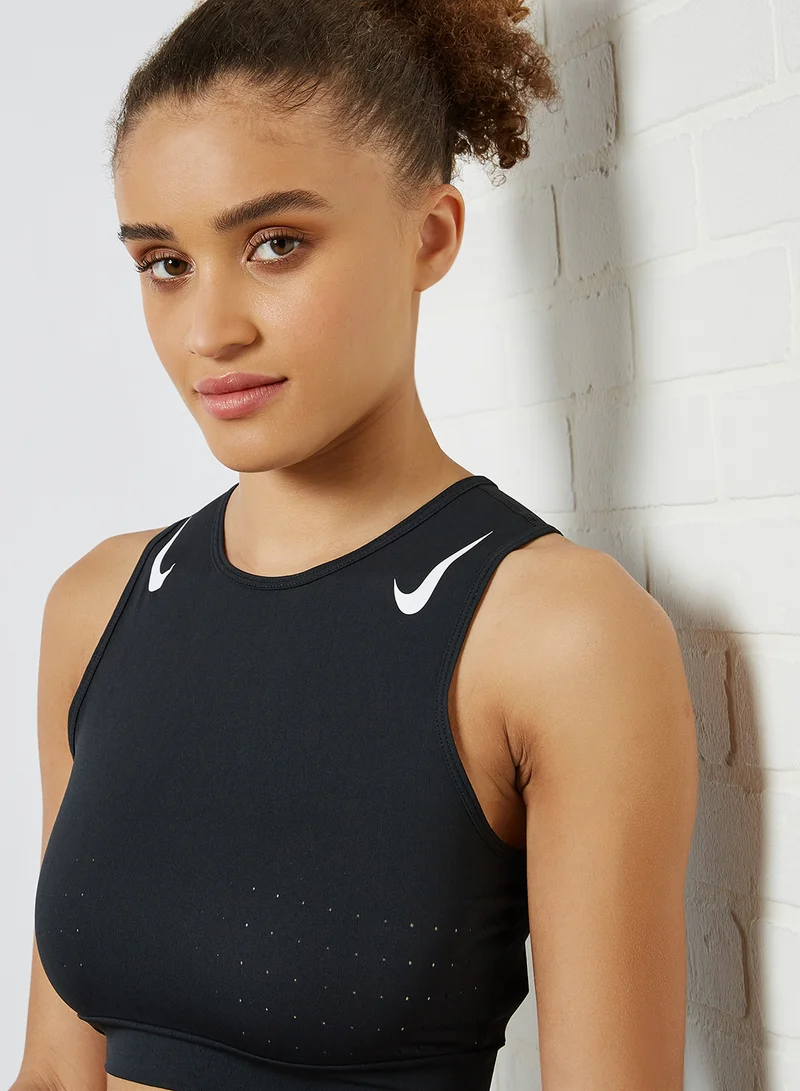Nike Aeroswift Running Crop Top Black/White