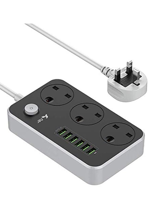 ماركة غير محددة محول USB بـ6 منافذ و3 مقابس طاقة رمادي  - Image 4