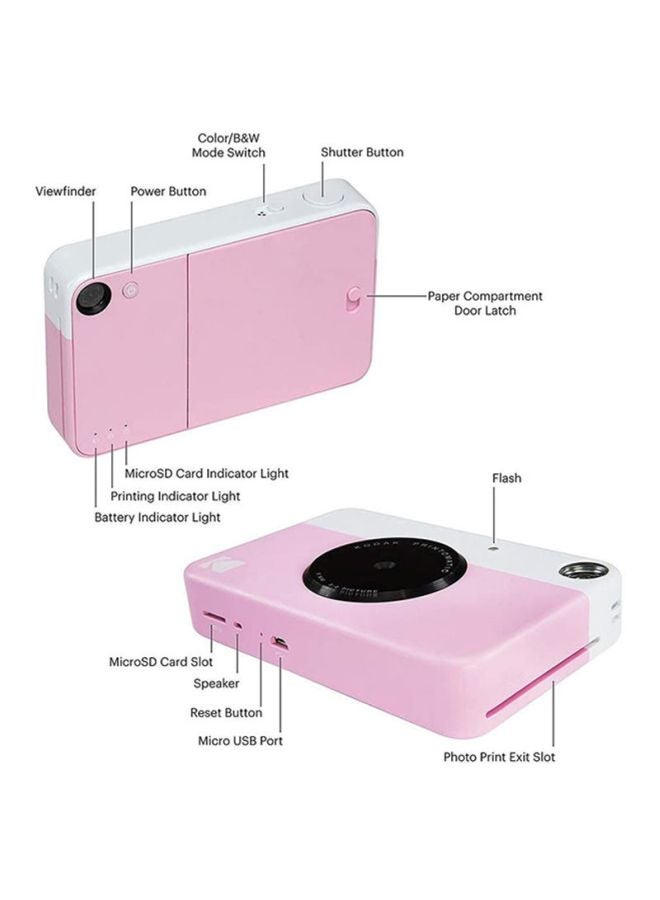 Kodak - Printomatic Instant Print Camera 10MP Pink - Image 1