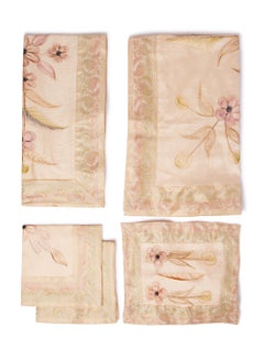 Ikras 5-Piece Embroidered Table Cloth Set Beige 110x110cm  - Image 1