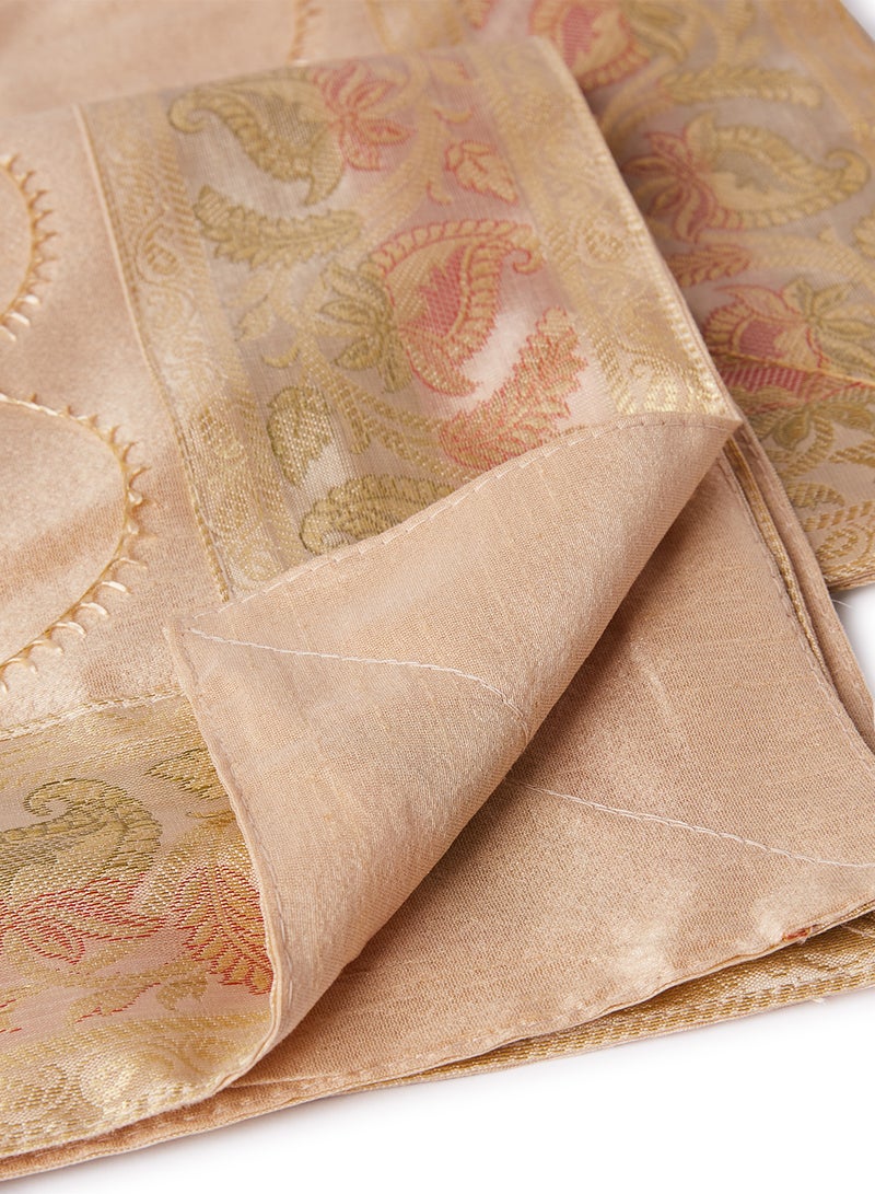 Ikras 5-Piece Embroidered Placemat and Table Runner Set Beige  - Image 2
