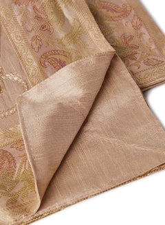 Ikras 5-Piece Embroidered Placemat and Table Runner Set Beige  - Image 2