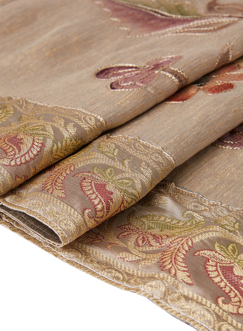 Ikras 5-Piece Embroidered Placemat and Table Runner Set Beige  - Image 3