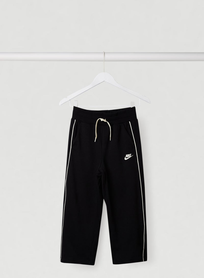 Nike - Kids French Terry High Waist Cropped Pants Black/White - Image 1