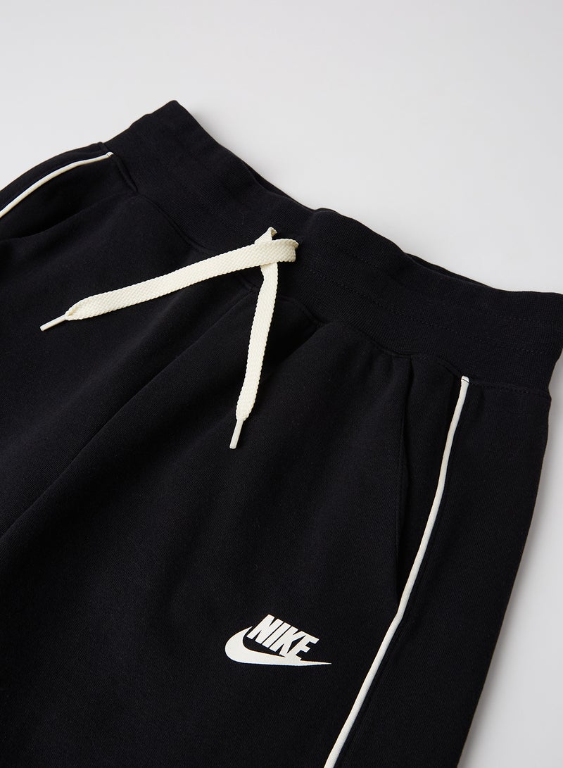 Nike - Kids French Terry High Waist Cropped Pants Black/White - Image 1