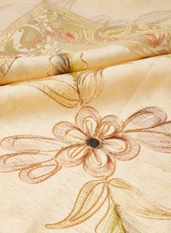 Ikras 5-Piece Embroidered Table Cloth Set Beige 110x110cm  - Image 2