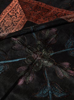 Ikras 5-Piece Embroidered Table Cloth Set Black/Brown/Blue 110x110cm  - Image 2
