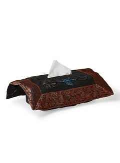 Ikras 5-Piece Embroidered Table Cloth Set Black/Brown/Blue 110x110cm  - Image 3