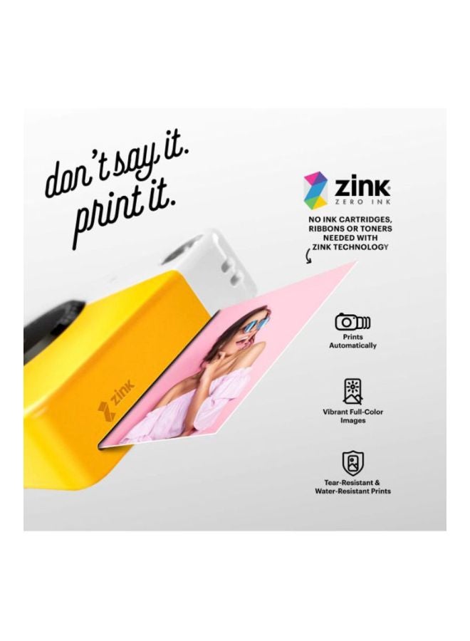 Kodak - Printomatic Instant Print Camera 10MP Yellow - Image 1