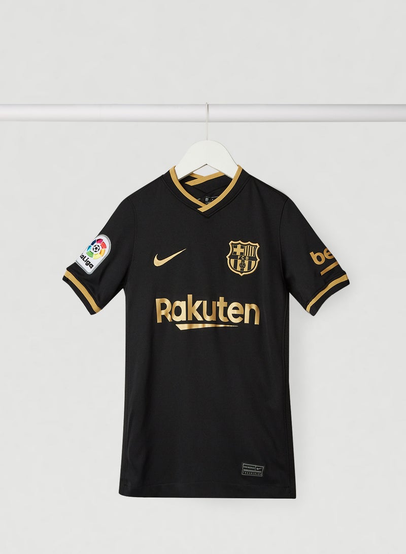 Nike - Youth F.C. Barcelona 2020/21 Stadium Away Jersey Black/Metallic Gold - Image 1